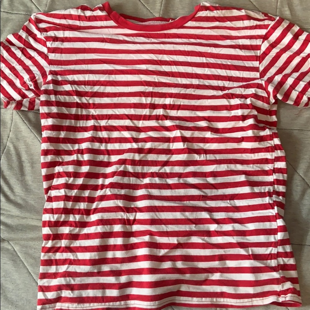pacsun red and white striped shirt